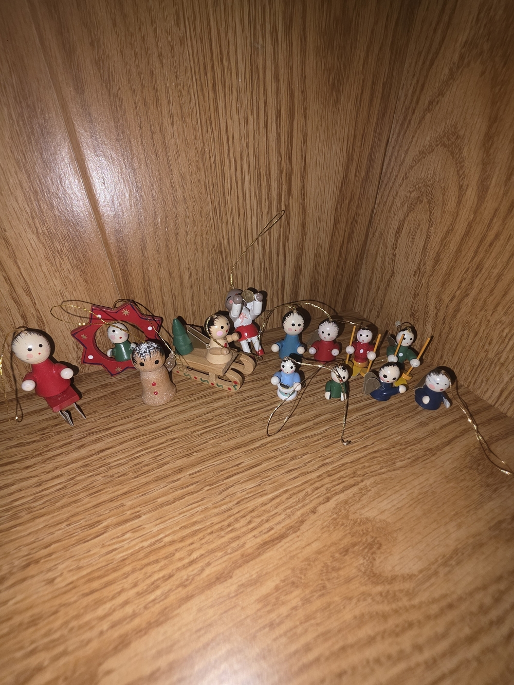 Vintage Erzgebirge style wooden miniature Ornament lot